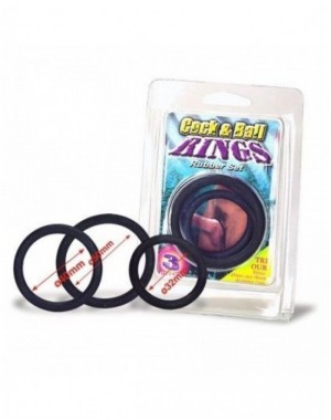Set 3 Anillas Latex [Negro]