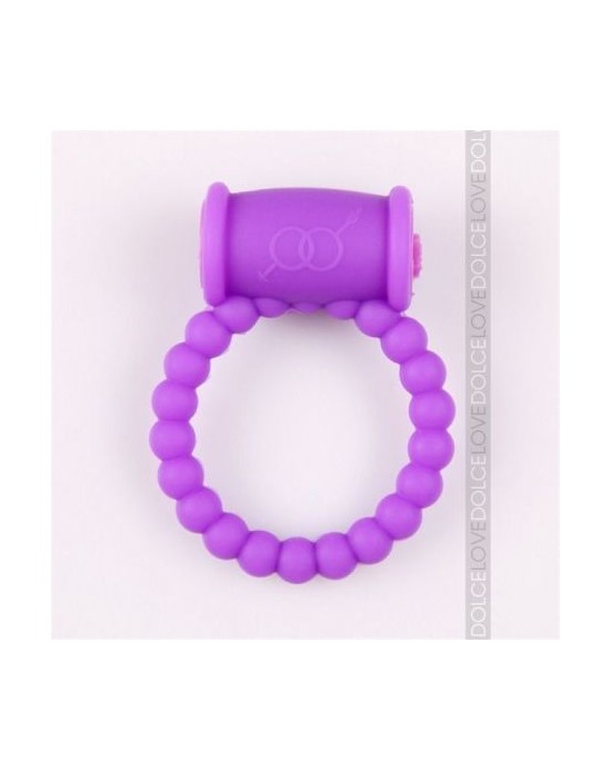 Anillo Pene Vibrador Bolitas(Lila-Fucsia)